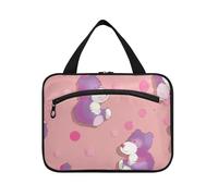 Cartoon Cute Purple Bear Hanging Travel Cosmetic Bags for Women with Hook, Designer Necessities Medicine Bags for mom Gym estuche para brochas maquillaje L
