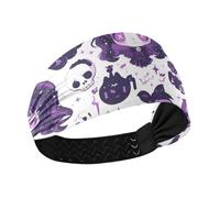 Cartoon Cute Purple Halloween Doll Skeleton Non-Slip women's fashion headbands Elastic hair for basketball Yoga basketball Football