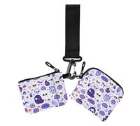 Cartoon Cute Purple Halloween Doll Skeleton Women's Coin Wallet Card Holder Cute Fashion Change Purse Key Holder with Zipper Coin Pocket for Work Travel 2 Pcs, Cartoon cute purple Halloween doll