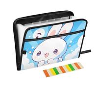 Cartoon Cute Rabbit File Organizer Folder 13 Pockets A4 Letter Size with Zipper Closure for Office Plastic File Organizer carpeta de