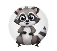 Cartoon Cute Raccoon Ceramic Decorative Plates Bone China Decorative Plate With Display Stand Handmade Ceramic Ornament Personality Porcelain Dinner Plate Crafts For Home Office Wall Decoration 25cm