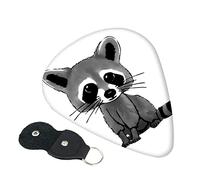 Cartoon Cute Raccoon Guitar Picks, 6 Pack Includes Thin(.46mm), Medium(.71mm) & Heavy Gauges(.96mm) Suitable For Guitar, Ukulele, Etc.