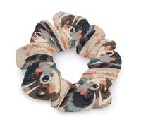 Cartoon Cute Raccoon Hair Scrunchies for Women No Damage, Soft Elastic Hair Ties with Fashionable Printed Patterns, Satin Scrunchy Hairbands for Ponytail, Bun, Workout & Sleep