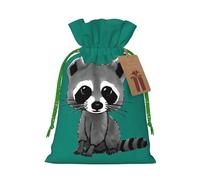 Cartoon Cute Raccoon Print Drawstring Pouch For Gifts,Reusable Adorable Gift Bags,Perfect For Jewelry And More