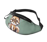 Cartoon Cute Raccoon Print Man and Women Waist Bag Lightweight Travel Accessory for Hiking Cycling Running