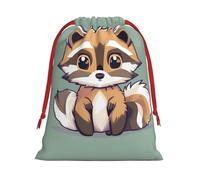 Cartoon Cute Raccoon Print Practical Drawstring Gift Travel Pouches Men Women Multiple Occasion Daily Carry