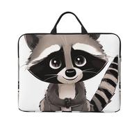 Cartoon cute raccoon print Printed Laptop Sleeve 14 inch Protective Case, Waterproof Computer Case Bag with Handle for Men and Women