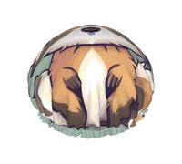 Cartoon cute raccoon Print Shower Cap, Shower Cap for Women Reusable, Waterproof Bath Cap,Quick Drying Bath Hair Cap