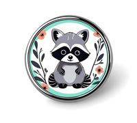 Cartoon Cute Raccoon Round Badge Pin Funny 1 Inch Button Brooch Lapel Pins Fashion Hat Shirt Pin Tie Tack Pinback Buttons Badge Party Supplies Decor Badges For Clothing Coat Hat Dress For Men Women