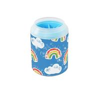 Cartoon Cute Rainbow Portable Paw Cleaner with Soft Silicone Brush Pets Cleaning Kit for Dogs Cats