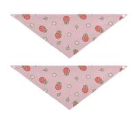 Cartoon Cute Red Strawberry Cute Dog Bandanas Unique Shape Adjustable Fit Pet Scarf for Boy and Girl Cute Pet Holiday Accessories Decor for Dogs Cats 2 Pack