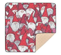 Cartoon Cute Red Valentine Dwarfs Large Non-Slip Baby Playmat for Floor Comfortable Baby Kick Crawling Mat for Baby Toddler Infant, 50'' x 50''