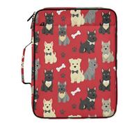 Cartoon Cute Schnauzer Expanding File Folder Pockets Accordion 7 Pockets A4 Letter Size with Zipper Closure for Document Storage Folder with Dividers carpeta de