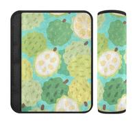 Cartoon Cute Shakya Fruit Green 2 Pack Automotive seat Belt Pads Release Stress to Your Neck and Shoulders for Airplane funda para cinturón de carro