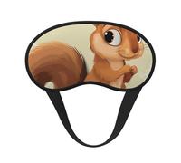 Cartoon Cute Squirrel Art Print Blackout Sleep Mask for Women & Men, Zero Eye Pressure Eye Mask for Travel and All - Around Sleep