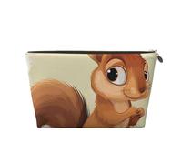 Cartoon Cute Squirrel Art Printed Travel Cosmetic Bags with Gold Zipper Makeup Organizer Cosmetic Case Toiletry Bag for Women Mom Girls