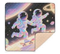 Cartoon Cute White Astronaut Soft Foam Foldable Baby Play mat for Floor 1-Piecing Foldable Activity Gym Mat for Babies Infants Toddlers, 50'' x 50''de actividades para