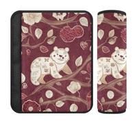 Cartoon Cute White Bear 2 pcs seat Belt Cushion Shoulder Strap, More Comfort Driving, seat Belt Cover Cute for Backpack Bag Truck 10x7.7 in accesorios para carro