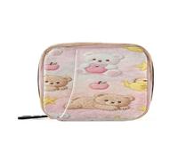 Cartoon Cute White Bear First aid Bag with Detachable Compartments Reusable Pill Organizer 3X a Day for Purse