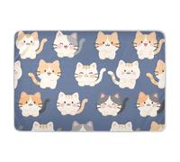 Cartoon Cute White Cat Extra Large Resuable Toddler Mattress Pads Water Resistant Pee Pads for Bed Changing Cradle Mattress for Infant Toddler , 52" L x 34" W