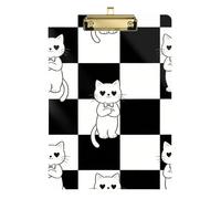Cartoon Cute White Cat Nursing Edition clipboard Transparent for Nursing Student Trade Quest Size 9 x 12 Gold