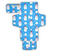 Cartoon Cute White Merry Christmas Snowman Reusable Changing Pads for Baby with Tissue Pocket Baby Diaper Changing pad with Built-in Pillow cambiadores de pa?ales para Bebes