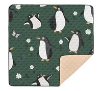 Cartoon Cute White Penguin Soft Foam Baby Play Mat for Floor Portable Baby Play Tummy Time Mat for Baby Toddler Infant, 50'' x 50''