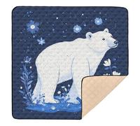 Cartoon Cute White Polar Bear Cute Foldable mat for Baby to Play on Floor for Floor Non-Toxic Foldable Baby Tummy time Play mat for Baby Toddler Infant, 50'' x 50''alfombras para jugar