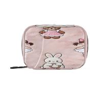 Cartoon Cute White Rabbit Medical Bag with Detachable Compartments Convenient Pill Cases Organizers for Purse