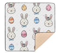 Cartoon Cute White Rabbit Soft Foam Baby Playmat for Indoor Outdoor 1-Piecing Baby Kick Crawling Mat for Babies Infants Toddlers, 50'' x 50''