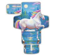 Cartoon Cute White Rainbow Unicorns Reusable Diaper Changing Pads with Tissue Pocket Diaper Changing pad Portable Lightweight & Foldable Changing Station cambiador de pa?ales para Bebes