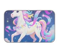 Cartoon Cute White Rainbow Unicorns Summer Cooling mats for Dogs Extra Self Cooling Dog Bed for Bunny Outdoor Cats Cordless cama refrescante para Perros M