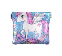 Cartoon Cute White Rainbow unicorns Women Men Leather Coin Purses Fancy Change Wallet for Women Boys Girls