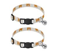 Cartoon Cute Yellow corgis Dog Small Dogs Collars Quick Release Buckle Female Dog Collars 2 Pack