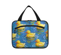 Cartoon Cute Yellow Duck Hanging Toiletry Bag for Men with Hook, Designer Compact toiletries Bag for Ladies Travel estuches para maquillaje L