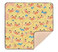 Cartoon Cute Yellow Duck Large Non-Slip Baby Playmat for Floor Comfortable Baby Kick Crawling Mat for Babies Infants Toddlers, 50'' x 50''