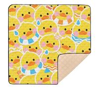 Cartoon Cute Yellow Duck Soft Thick Baby Play Mat for Floor Waterproof Padded Baby Mat for Baby Kids Toddlers Infants, 50'' x 50''