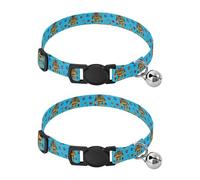 Cartoon Cute Yellow Robot Collar For Small Dogs Quick Release Buckle Girl And Boy Collar Set of 2