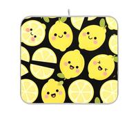 Cartoon Cute Yellow Summer Lemons Dish mat Reusable Rectangle Small Dish Drainer mats 16x18 Easy Clean Decorative Home Decor Essentials