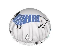 Cartoon Dachshund,Shower Cap Nightcap Double Layer Waterproof Elastic Bath Cap Reusable Hair Cap