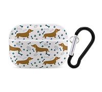 Cartoon Dachshunds Dogs Paw Prints Headphone Protective Case with Keychain Cute Earphone Case Compatible for Airpods Pro