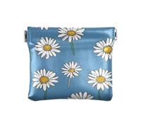 Cartoon Daisies Women Leather Cash Wallet Convenient Jewelry for Lady, Cartoon Daisies, One Size, Print Art