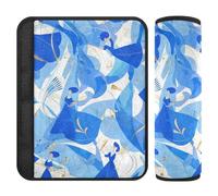 Cartoon Dancer Blue 2 Pack seat Belt Padding Shoulder Strap, Stop seat Belt Cutting into Neck, Belt Alert Covers for Van Sedan Truck 10x7.7 in accesorios para carro