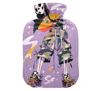 Cartoon Dancing Skeleton Street Style hot-Water Bottle with Soft Cover, 2L Warmer Bag for Sore Muscle, Sore Muscle, Sore Muscle