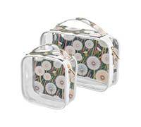Cartoon Dandelions Toiletry Bag Men TSA Approved Transparent Small Cosmetic Bag Travel Essential
