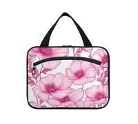 Cartoon Death Floral Light Peach hanging large hanging travel toiletry bag with hook, designer accessories bags for toiletries for trip essentials cruises maleta para maquillaje M, cartoon Death