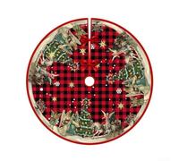 Cartoon decoration Christmas tree skirt designed to add a fun and lively touch under any size Christmas tree for holidays (B)