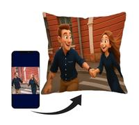 Cartoon Design Custom Photo Throw Pillow Cover Personalize for Family, Friends, or Office for Christmas & Birthdays