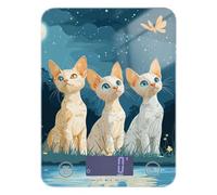 Cartoon Devon Rex Cats Baking food scale for diet 11lb/0.18oz, 5kg/5g digital scale small grams with 4 unit for Espresso Spices Baking (Batteries not Included)