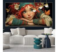 Cartoon Diamond Painting Kits for Adults 27x59inch Diamond Art Lady Painting by Numbers for Children with Full Square Drill Accessories, Crystal Arts and Crafts Cross Stitch Pictures for Gifts y-w310